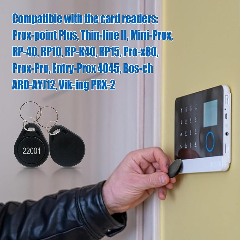 dcvbny 50pcs 26 bit Black Prox Keyfobs Proximity Fob Frequency 125KHZ H-ID Compatible with Prox Key ISOProx 1346 1386 1326 H10301 Format Card Readers, Works with The vast Majority of Access Control Systems - Image 1